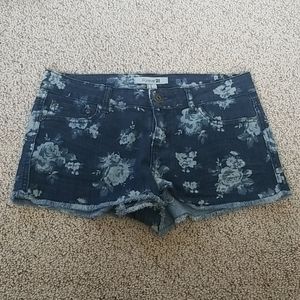 Forever 21 Denim Flowered Shorts